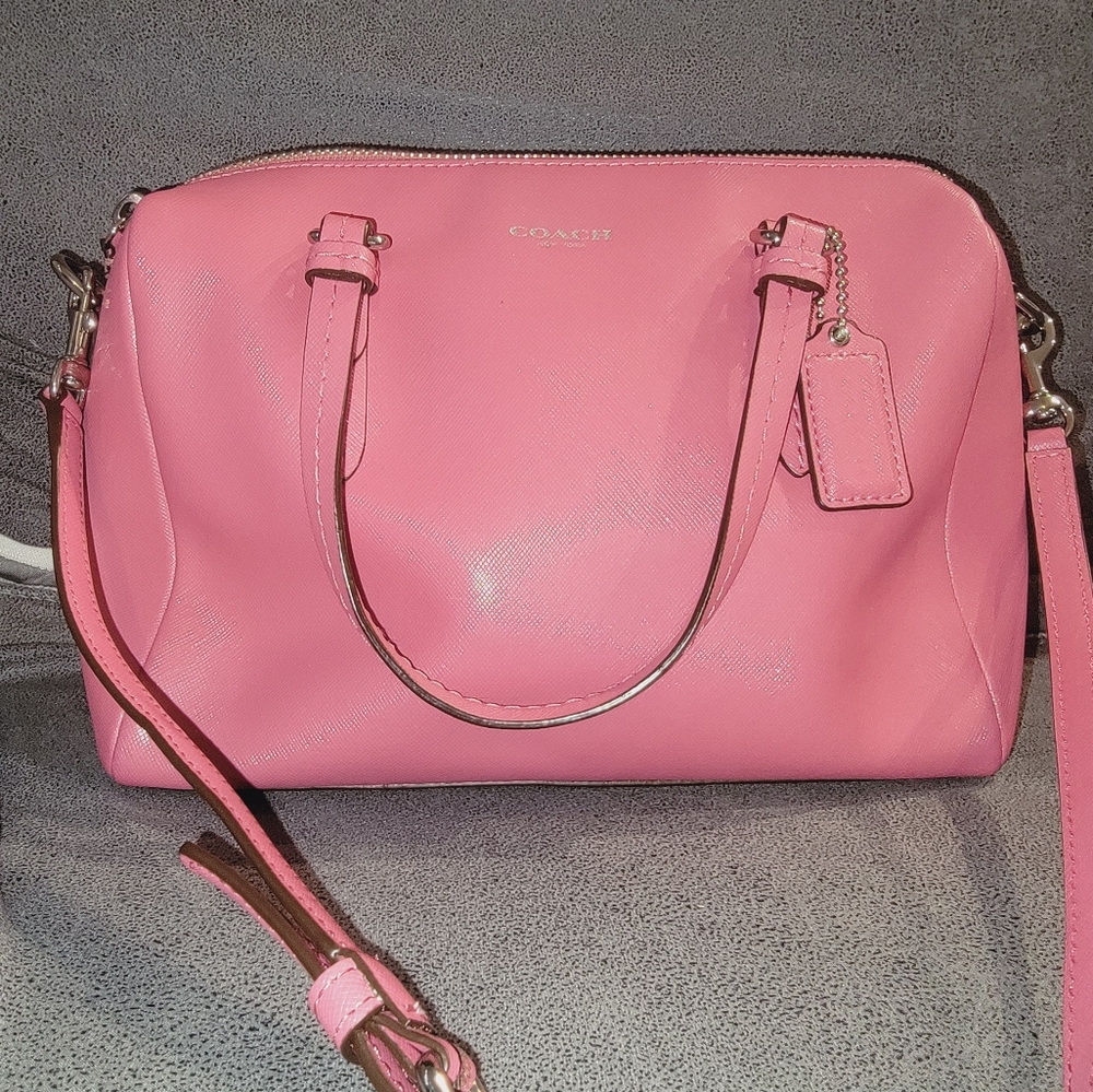 Coach Coral Pink Leather Purse